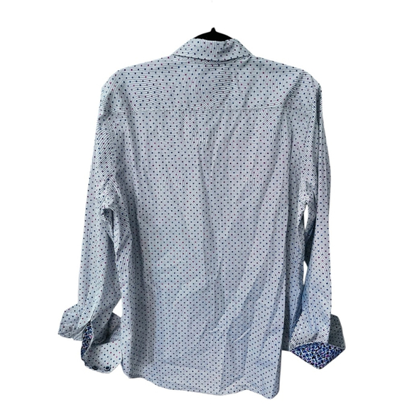 Robert Graham Flip Cuff Polka Dot Long Sleeve Button Down Shirt Size Large Men's - Picture 5 of 6